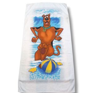Vintage Scooby Doo Beach Towel-2004-Beach Ball-100% Cotton-25" x 50"-Cartoon-Y2K